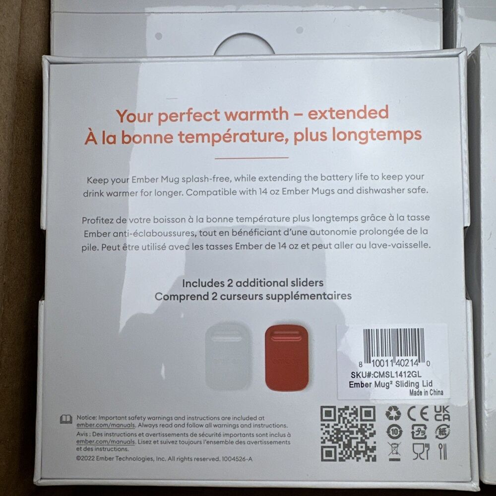 Ember Sliding Lid, Splash-Proof Ember Mug Lid for First & Second Gen 14oz - Picture 3 of 5